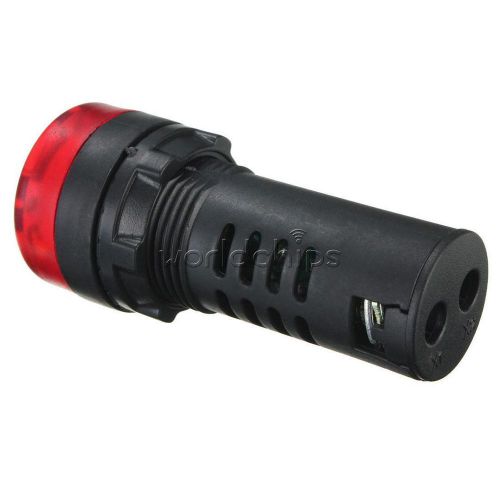2PCS 220V 22mm AD16-22SM Red LED Flash Alarm Indicator Light Lamp w/ Buzzer