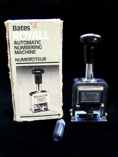 Bates Royall Automatic Numbering Machine Numeroteur RNM6-7 with Ink Bottle