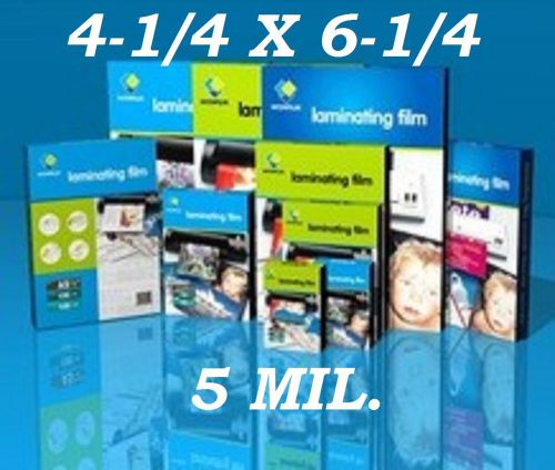 5 mil laminating laminator pouches sheets photo 4.25 x 6.25  (500- pack) for sale