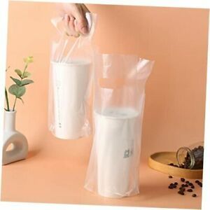 100PCS Clear Handle Drink Drinking Poly Plastic Packaging 16*26 (100Pack)