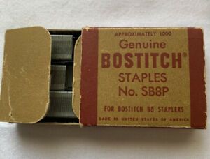 Vintage Bostitch B8 Stapler Crown Staples SB8P Box 1000 NOS Office Desk Top USA 