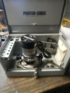 USA PORTER CABLE 690 ROUTER W/ HEAVY DUTY CASE EDGE GUIDE 1/2 1/4 COLLETS WRENCH