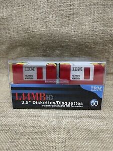 50 IBM 3.5&#034; 1.44MB Diskettes IBM Formatted - New - Sealed Box