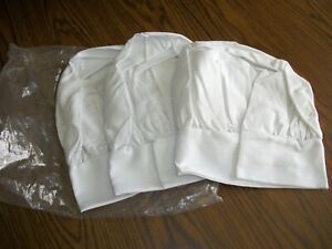 Lot 3 NEW Professional Chefs Catering Hat Cook Food Prep Kitchen Round Cap US