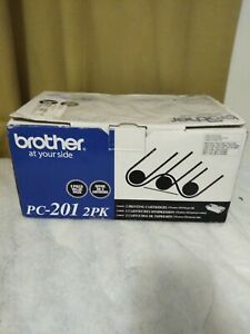 GENUINE BROTHER PC-201 2 PACK FAX INK/TONER CARTRIDGES NEW SEE PHOTOS