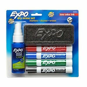 EXPO Low-Odor Dry Erase Set, Chisel Tip, Assorted Colors, 6-Piece