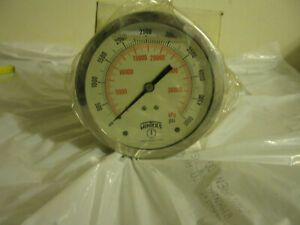 Winters 0-5000 PSI  large 4 inch Liquid filler Hydraulic pressure gauge glycerin