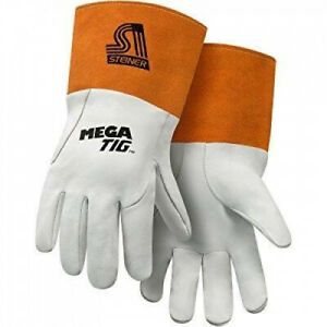 (Large) - Steiner 0230-L Mega TIG Gloves, Grain Kidskin Foam Back Unlined Palm