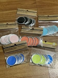 6pks of Recollections Round Metal Rim Tags in Pink Royal Lime Black Peach &amp; Aqua