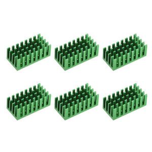 11x28x14mm Green Aluminum Heatsink Thermal Adhesive Pad 3D Printers 6Pcs