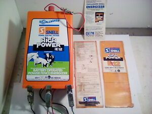 GALLAGHER/SNELL MODEL E12 BATTERY OPERATED POWER FENCE ENERGIZER 80-150MA, 12VDC