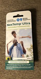12 NexTemp Ultra Disposable Thermometers Latex Free Accurate Easy to Read