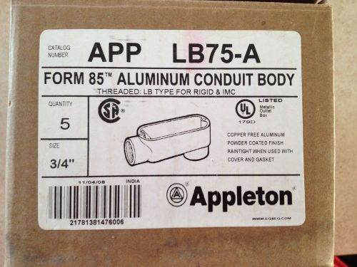 LB75-A  APPLETON Conduit Body, 3/4 In (One Box of Five)
