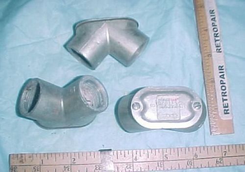 3 pc gedney 90 degree elbow female/female 3/4 inch  with covers for sale