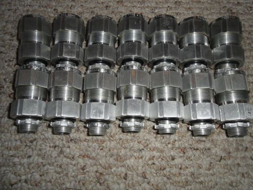Crouse hinds teck050-4 aluminum connector .825 - 0.985&#034; w/locknut 1/2&#034; lot of 14 for sale