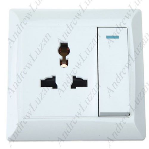 10a 250v ac white square 3 pin universal outlet one gang one way on-off switch for sale