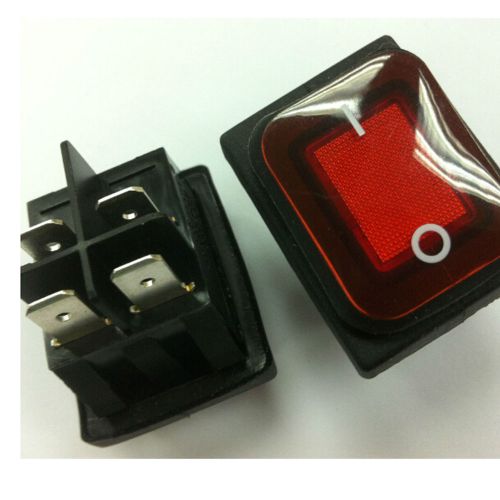 Red IP65 Waterproof 4 Pin 2 position Rocker switch 250V/10A 125V/16A