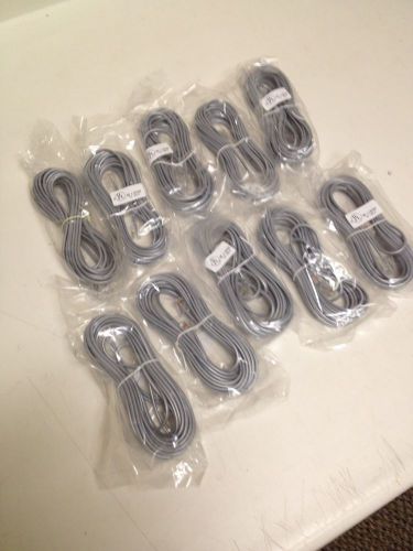Qty. 10 - new universal 14&#039; silver satin line cord for phones for sale