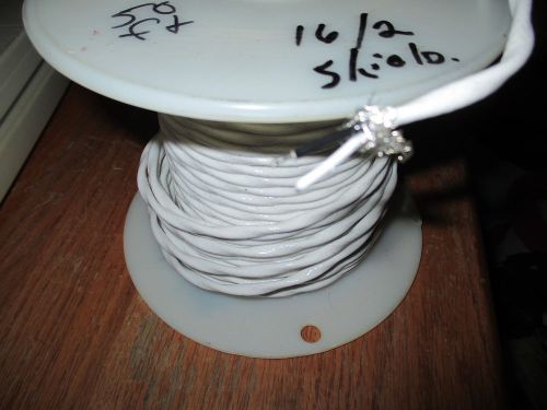16 awg. 2 conductor spc with sp shield fpe white 50ft. for sale