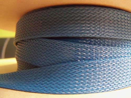 3/4&#034; Blue PET Expandable Braided Sleeving, 34+ Feet!