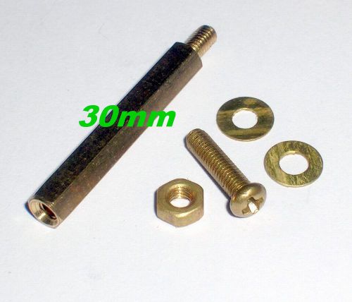 30, 30mm Brass standoff PCB board spacing male female 30 bolts 30 nut 60 washer