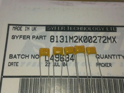 [100 pcs] syfer 2,7nf/2000v (2kv)   multilayer ceramic capacitor x7r made in uk for sale