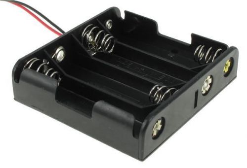 Battery Holders, Clips &amp; Contacts 4XAA 6&#034; LEADS BLK (1 piece)