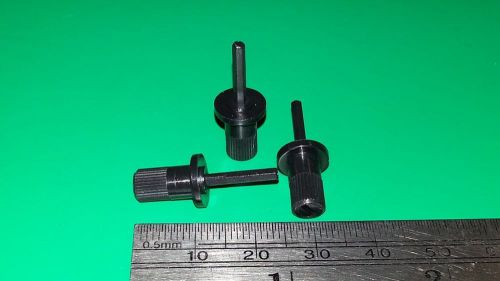 10 Pieces, Black Plastic Trimmer Trimpot Potentiometer Knob &amp; Extended Shaft NOS