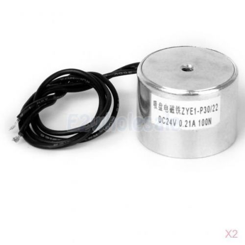 2x 10kg dc 24v zye1-p30/22 electric lifting magnet solenoid electromagnet 30mm for sale
