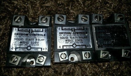 3 Crydom D2410 Solid-State Relays 240VAC 10A 3-32VDC