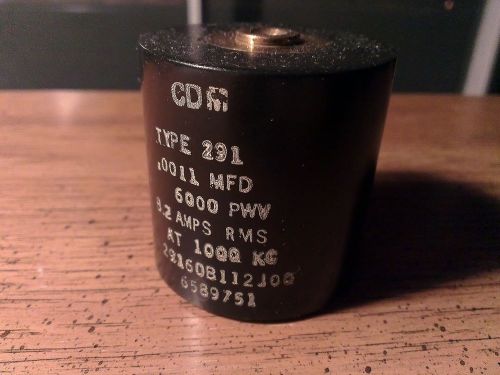 Genuine new cornell dubilier type 291 29160b112j00 1100pf 6000v mica capacitor for sale