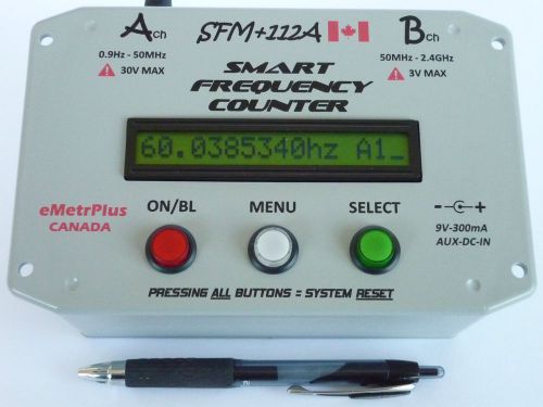 Emetrplus sfm+112a frequency counter, 0.8999999hz to 2.4ghz+, portable/bench for sale