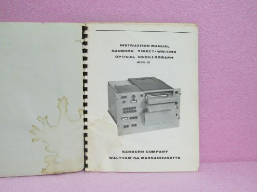 Sanborn/hp manual 650 direct-writing optical oscillograph instruction man. w/sch for sale
