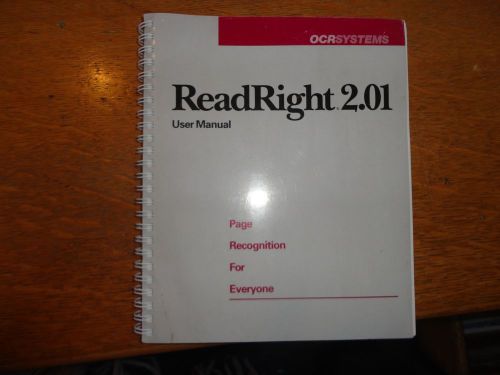 OCRSYSTEMS ReadRight 2.01 User Manual