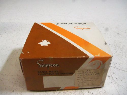 SIMPSON MODEL 29W 0-150 FPM 62418 PANEL METER *NEW IN BOX*