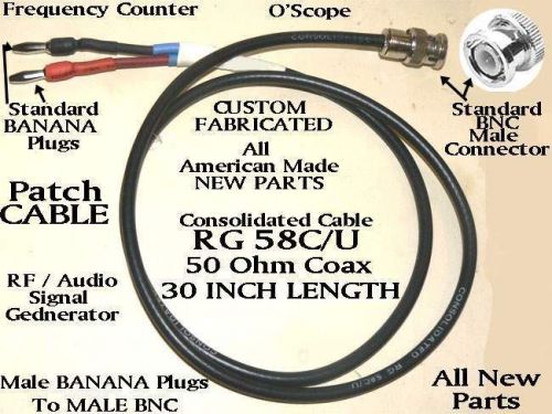 New 50 ohm preassembled bnc to banana plugs patch cable 4 heathkit eico sencore for sale