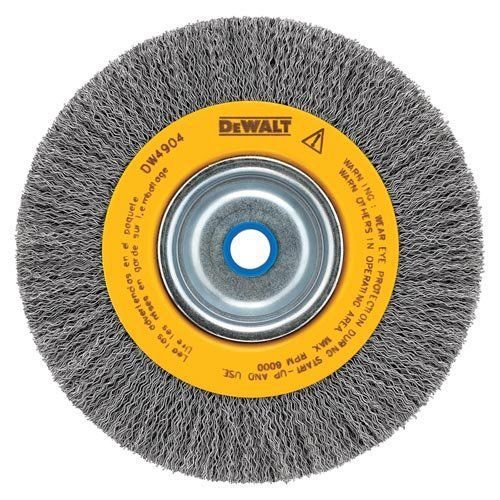 Crimped bench 10 in wire wheel dewalt 3/4-inch face .014 in tool arbor wide new for sale