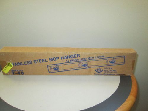 Stern williams # t-40 stainless steel mop hanger 24 in. with 3 grips (new) for sale