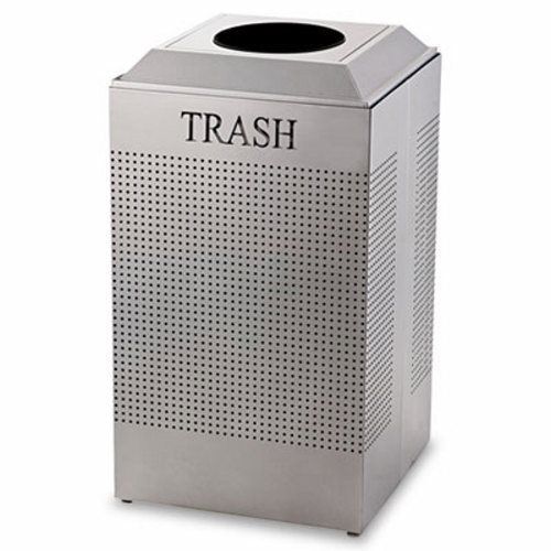 Silhouette Square Outdoor Trash Receptacles, Silver (RCP DCR24TSM)