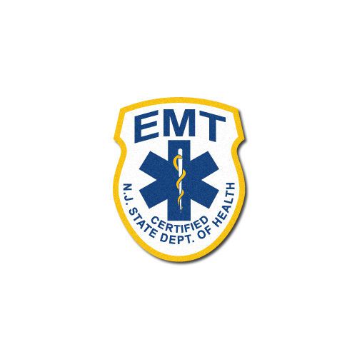 New jersey emt certified reflective decal - ems medical sticker 4&#034; for sale