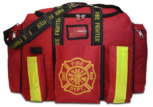 PADDED STEP IN FIREMAN&#039;S TURNOUT GEAR BAG TACTICAL FIREFIGHTER OFFICER FB20 RED