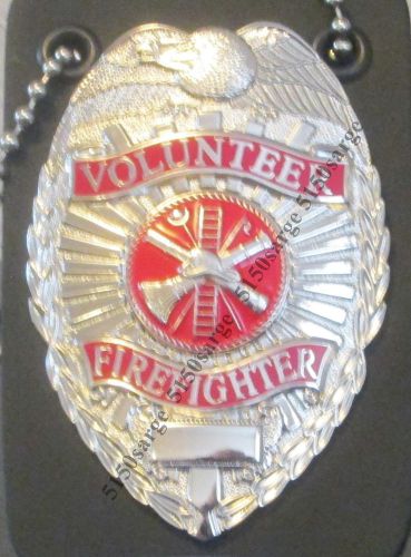 Nickel volunteer firefighter badge, eagle top shield shaped for sale