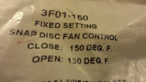 WHITE RODGERS 3F01-150 Snap Disc Fan Control 3/4&#034; SPST Close On Rise 150°F