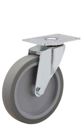 Caster swivel plate: tp 2-3/8x3-5/8. rubber on poly wheel: 4&#034; x 1&#034;. plain bore. for sale
