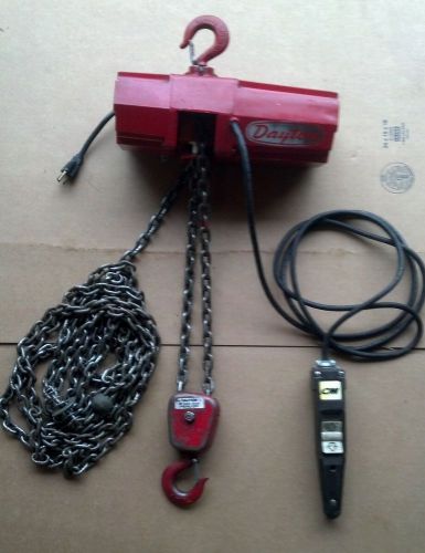 Dayton 1/4 ton (500lb) chain hoist  115v 1ph 10&#039; lift for sale