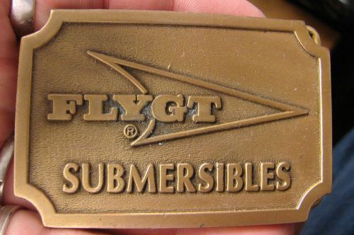 FLYGT Submersibles Pump Vntage Bronze Advertising Belt Buckle