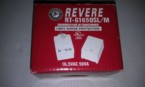 Brand new revere rt-g1650sl/m 16.5 vac 50va transformer w/led &amp; surge grounded for sale