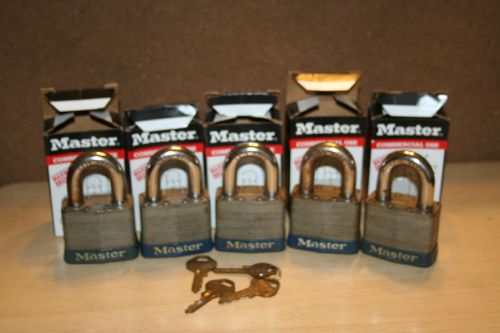 Master lock no 17 lot of 5 padlock full lifetime guarantee commercial keyed same for sale