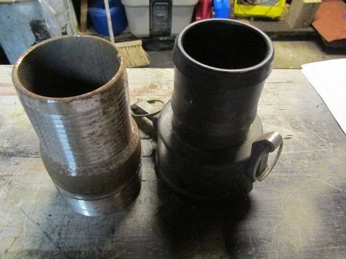 3&#034; Steel HOSE  NIPPLE FITTING and polypro cam and groove fitting old stock