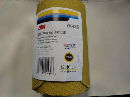 3m stikit 01489 gold abrasive disc roll 8&#034; diameter (qty 125) p180 for sale